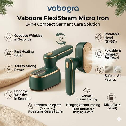 Vaboora FlexiSteam: The Micro Steam Iron Built for a Fast-Paced Life