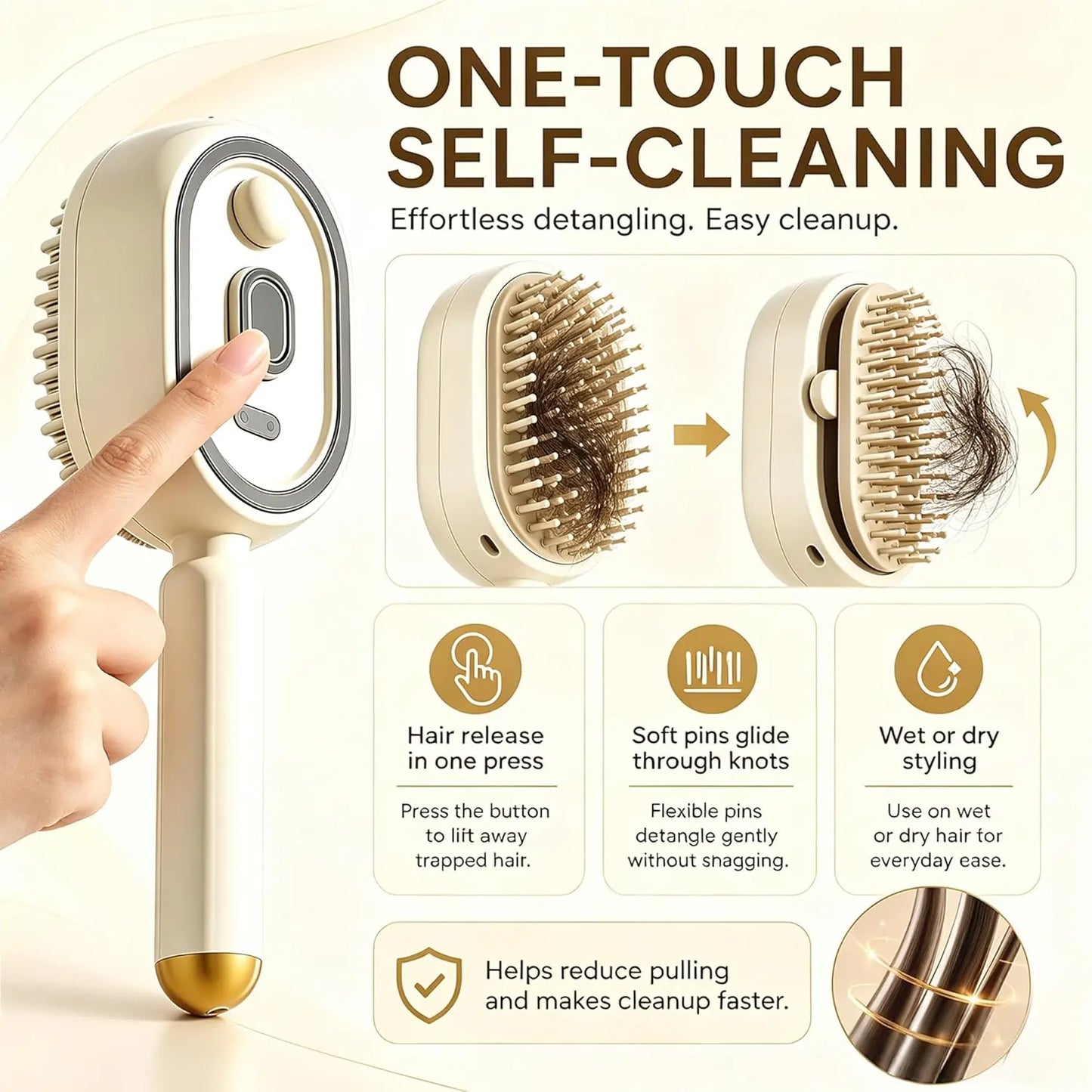 Vaboora Scalp Massager – 3-in-1 Mist Spray & Red Light Hair Brush