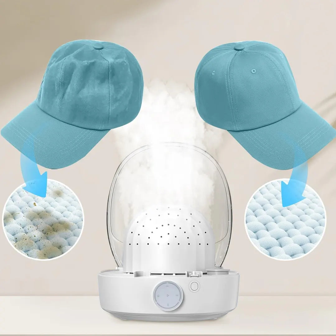 Vaboora CapMaster: Ultrasonic Hat & Wig Cleaner & Steam Dryer.