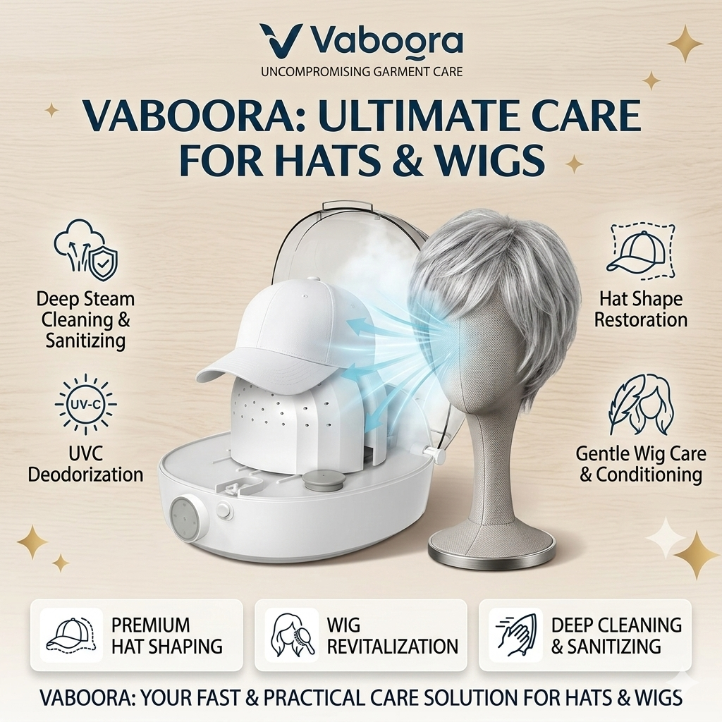Vaboora CapMaster: Ultrasonic Hat & Wig Cleaner & Steam Dryer. - Vaboora