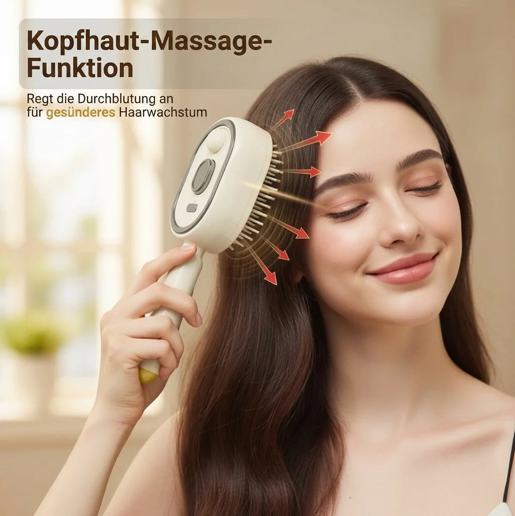 Vaboora Scalp Massager – 3-in-1 Mist Spray & Red Light Hair Brush - Vaboora