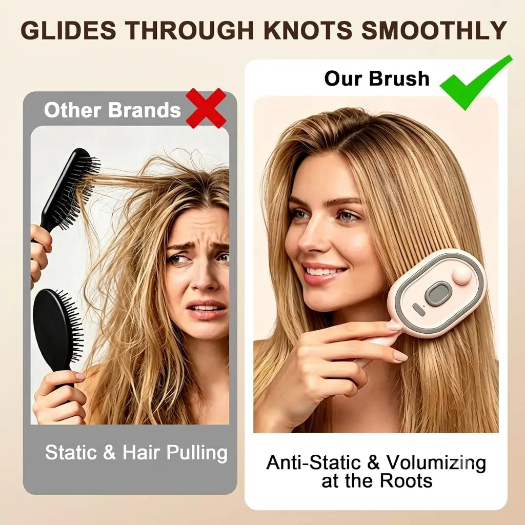 Vaboora Scalp Massager – 3-in-1 Mist Spray & Red Light Hair Brush
